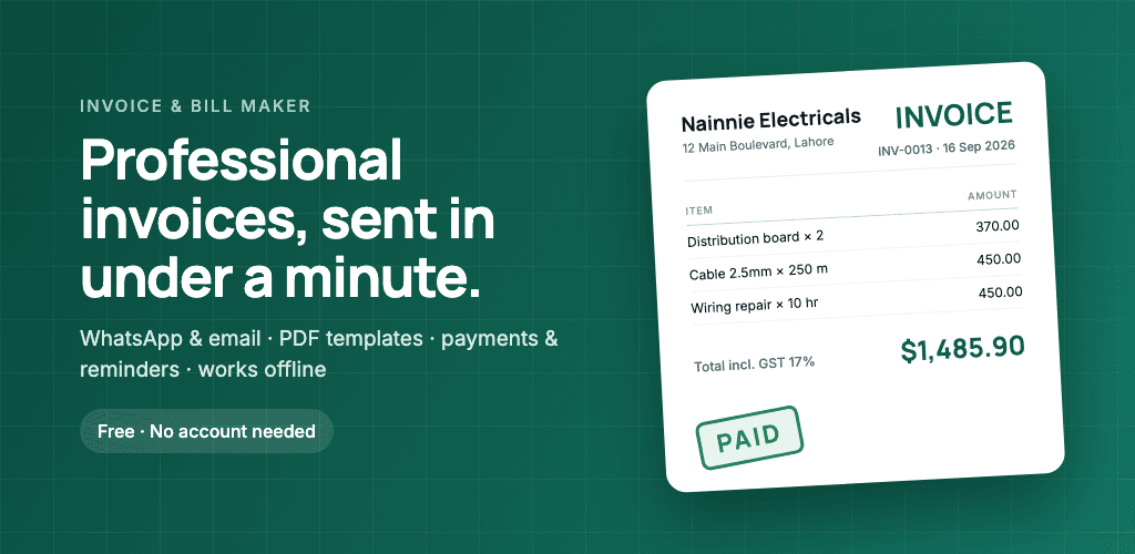 Ledgra — Invoices without a subscription.