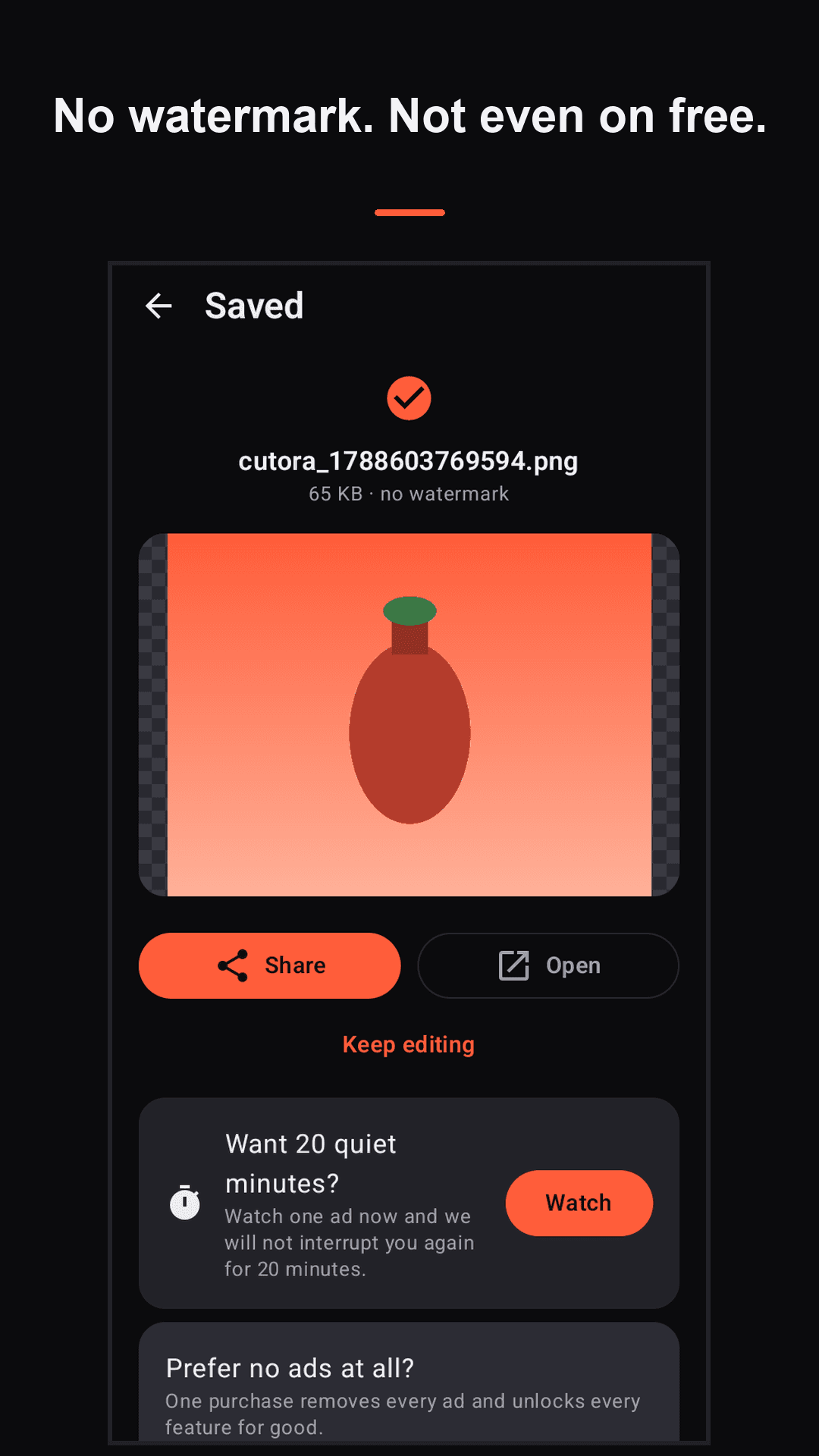 Cutora export screen — a saved PNG with no watermark